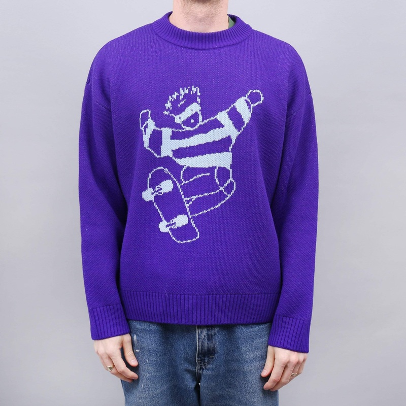 Polar Skate Dude Knit Sweater Purple Small