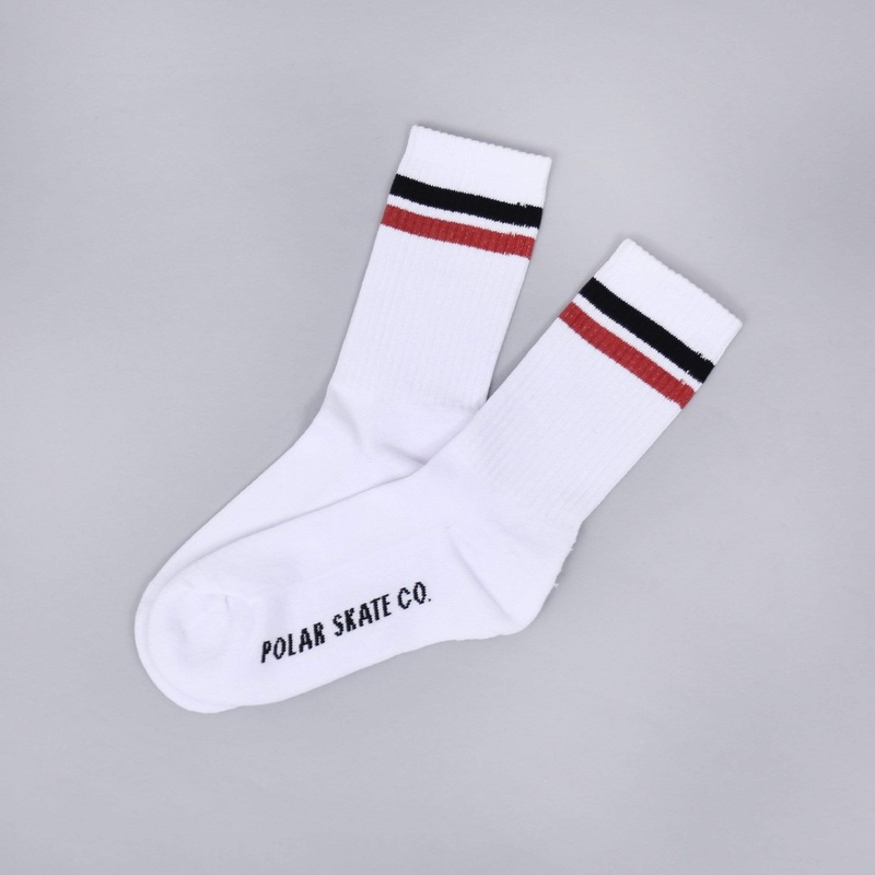 Polar Stripe Socks White / Black / Rust Small/Medium