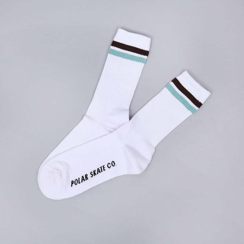 Polar Stripe Socks White / Brown / Mint Small/Medium