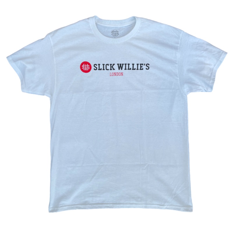 Slick Willie’s Bar Logo T Shirt – White XXS