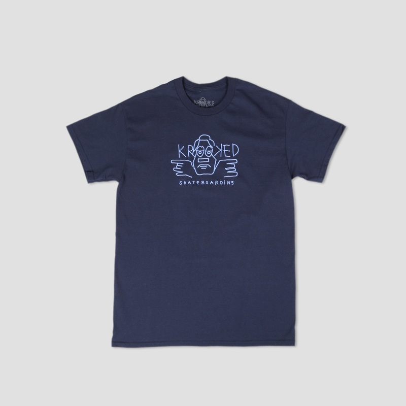 Krooked Arketype Raw T-Shirt Navy Small