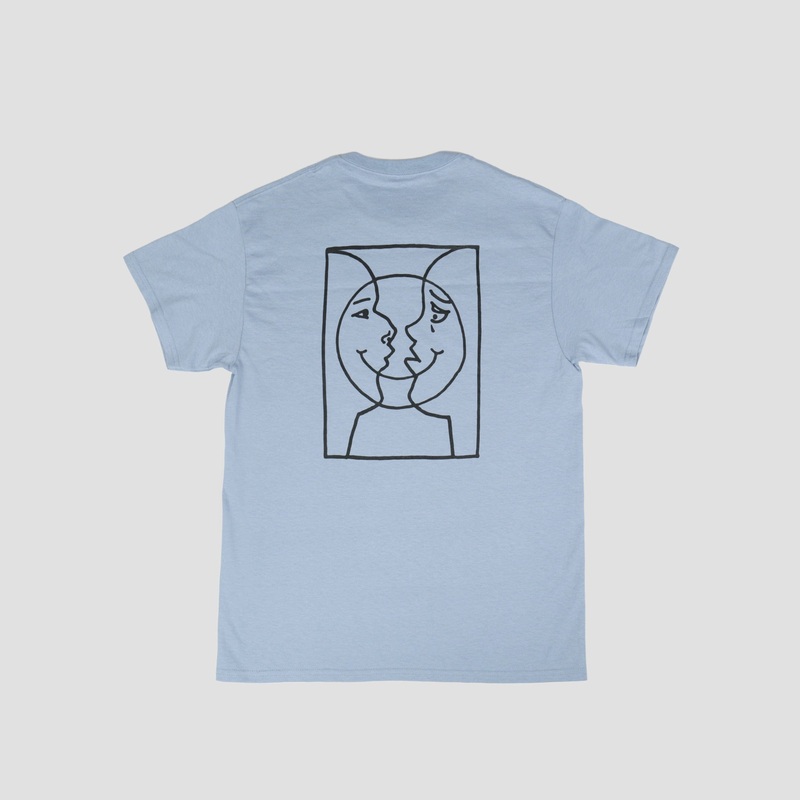 Krooked Moonsmile Raw T-Shirt Slate / Navy Small
