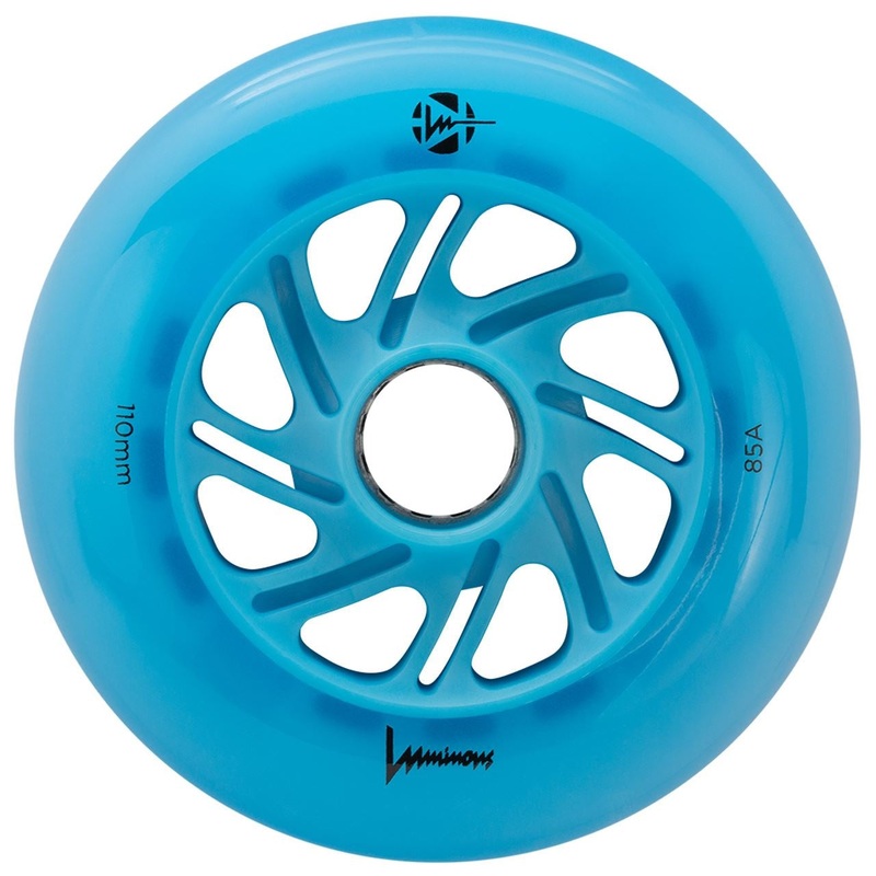 Luminous Light Up Inline Skate Wheel Blue Ocean Glow 110mm 85a – (Single Unit)