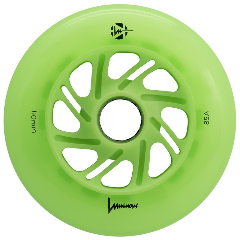 Luminous Light Up Inline Skate Wheel Green Glow 110mm 85a – (Single Unit)