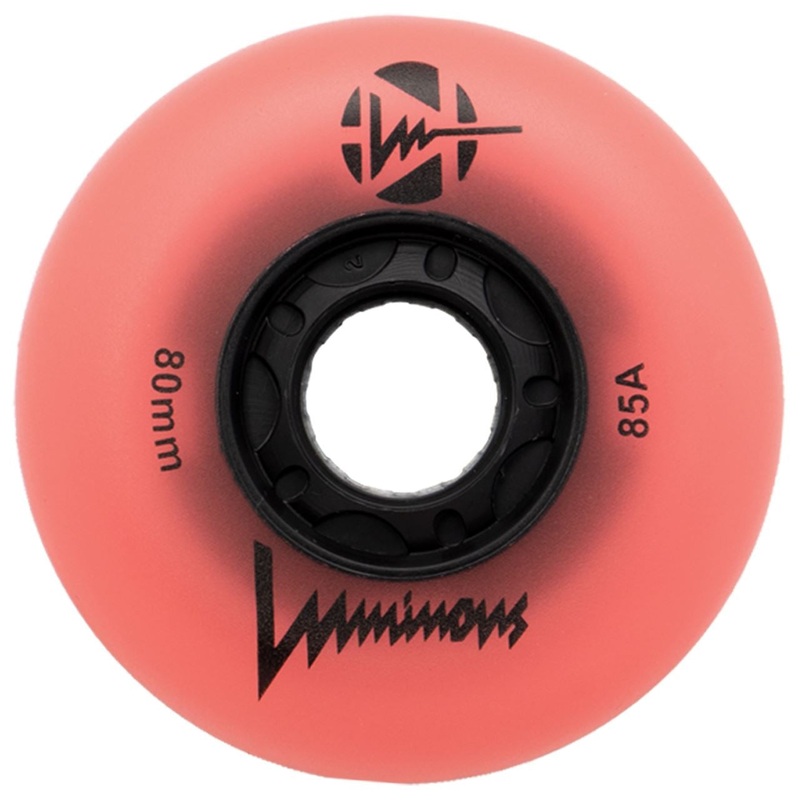 Luminous Light Up Inline Skate Wheels – Coral Glow 4 Pack 72mm