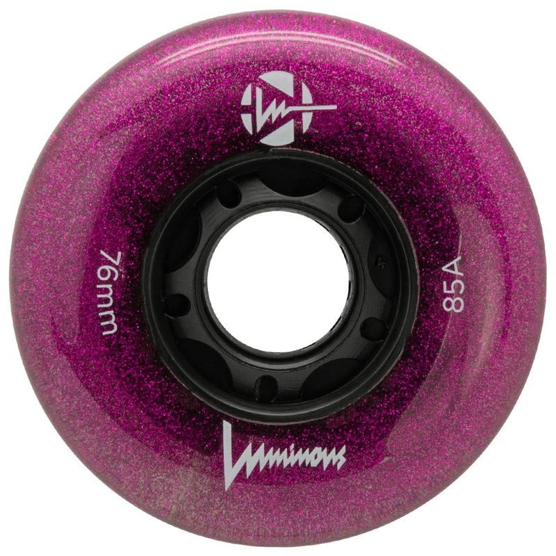 Luminous Light Up Inline Skate Wheels – Purple Haze 4 Pack 72mm