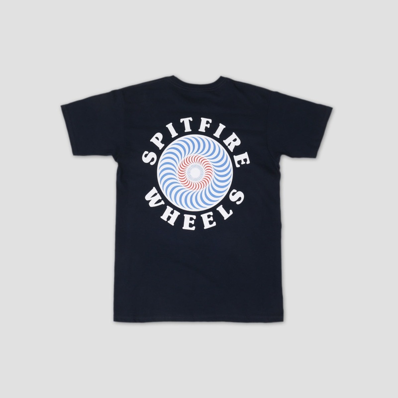 Spitfire OG Classic T-Shirt Navy / White / Blue / Red Small