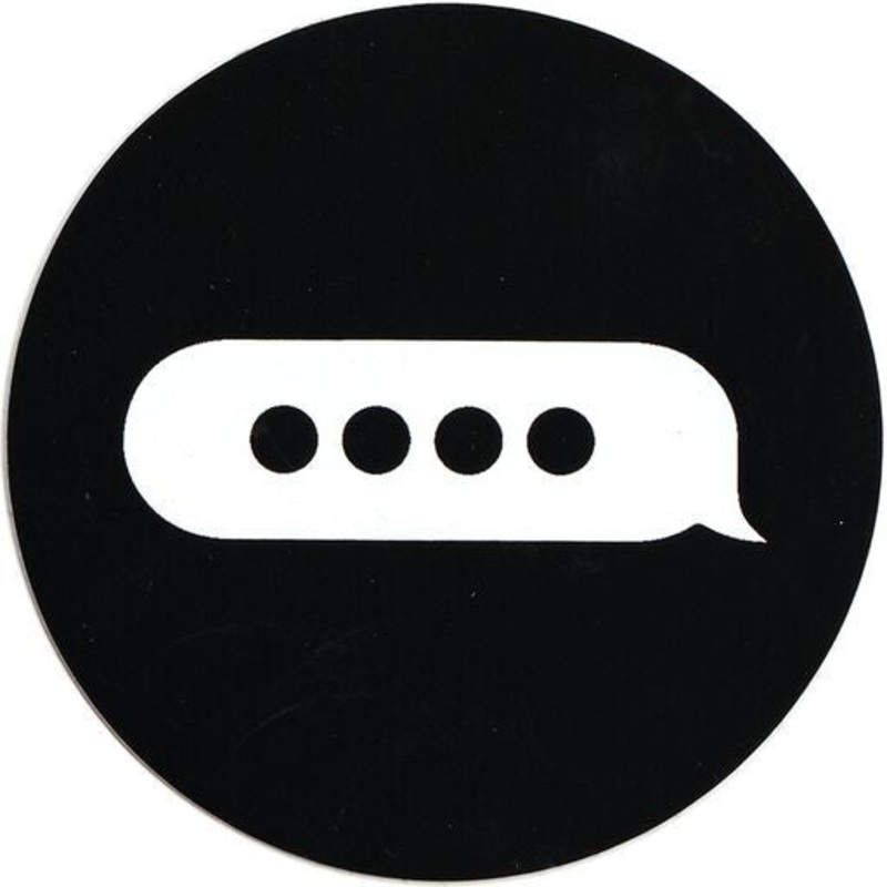 Sticker round black 7×5 CM