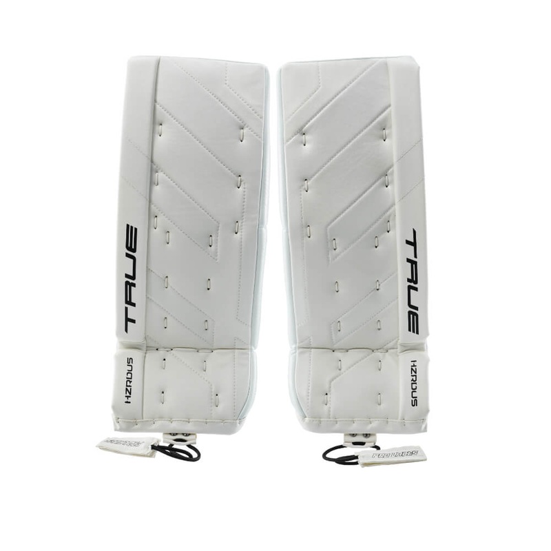 TRUE HZRDUS Junior Goalie Leg Pads Junior 24″+2 White/White