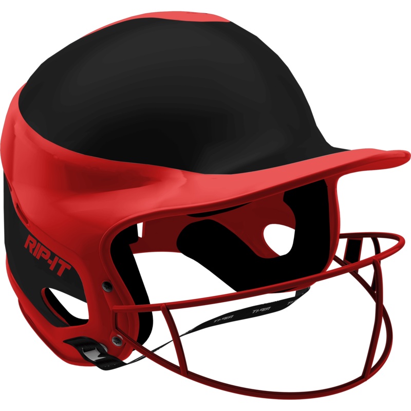 Rip-It Vision Pro Softball Batting Helmet – Away – Senior S/M Scarlet