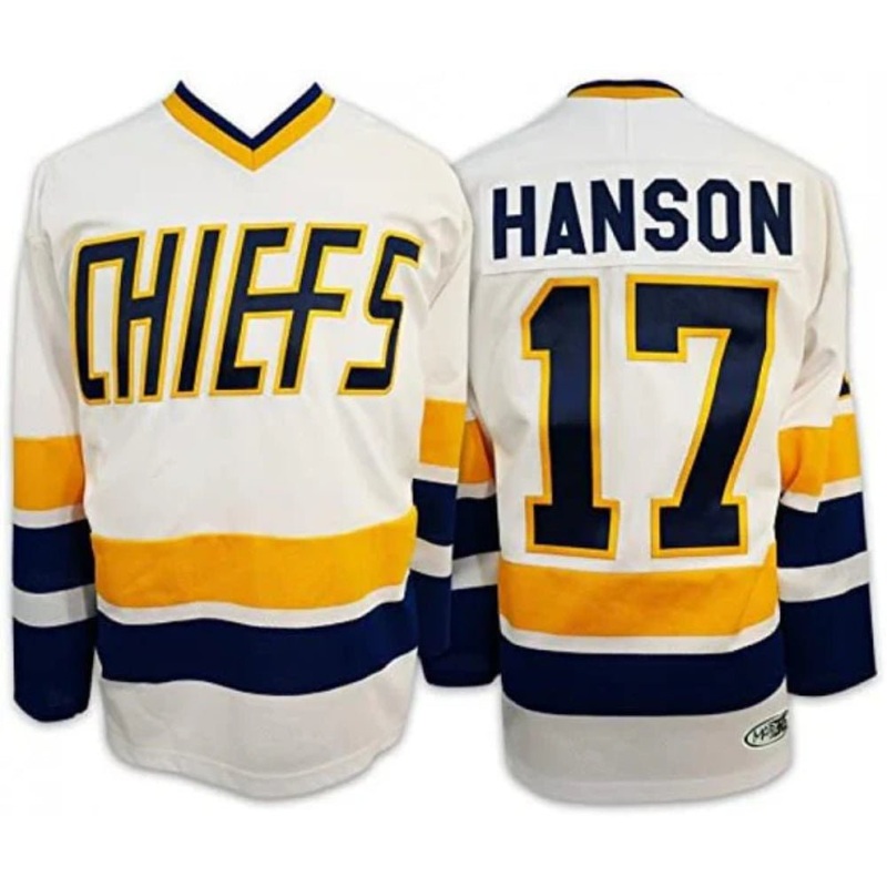 Slap Shot Chiefs Jersey – #17 Hanson Senior S White