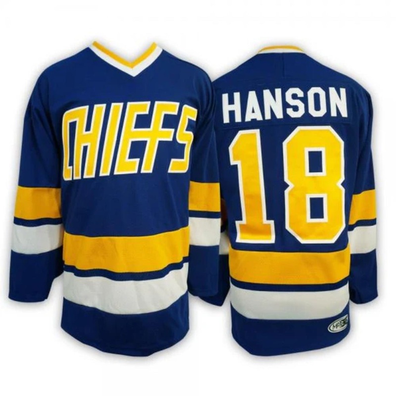 Slap Shot Chiefs Jersey – #18 Hanson Senior S Blue