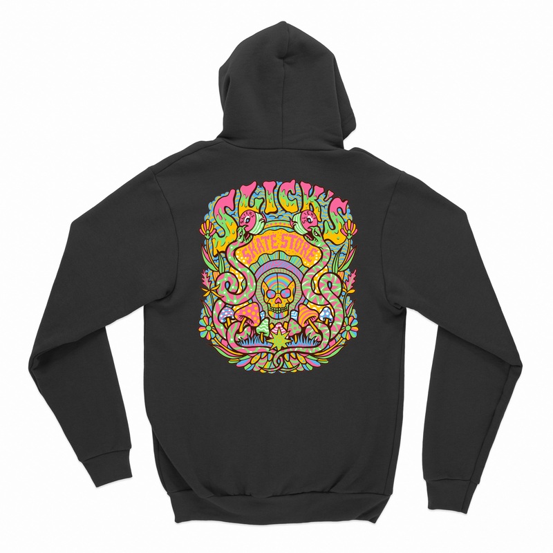 Slick’s Skate Store Dia De Muertos Hoodie – Black XXS