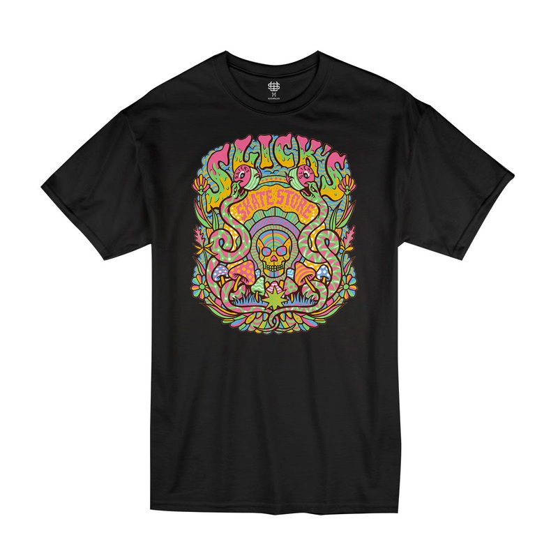 Slick’s Skate Store Dia De Muertos Kids T-Shirt – Black XS