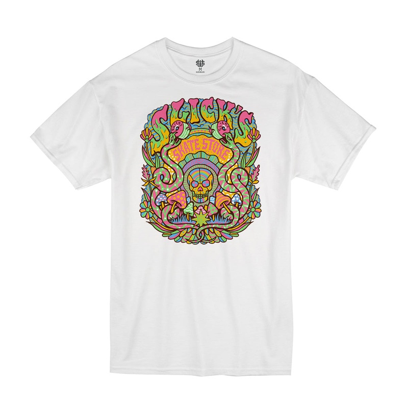 Slick’s Skate Store Dia De Muertos Kids T-Shirt – White XS
