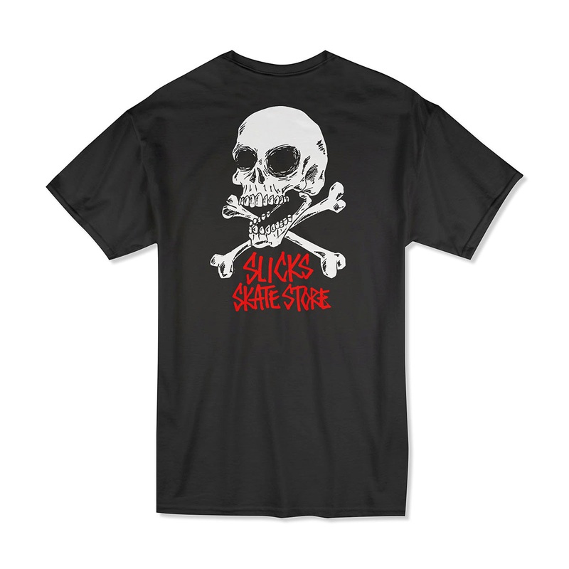 Slick’s Skate Store Fos Crossbones T-Shirt – Black XXS