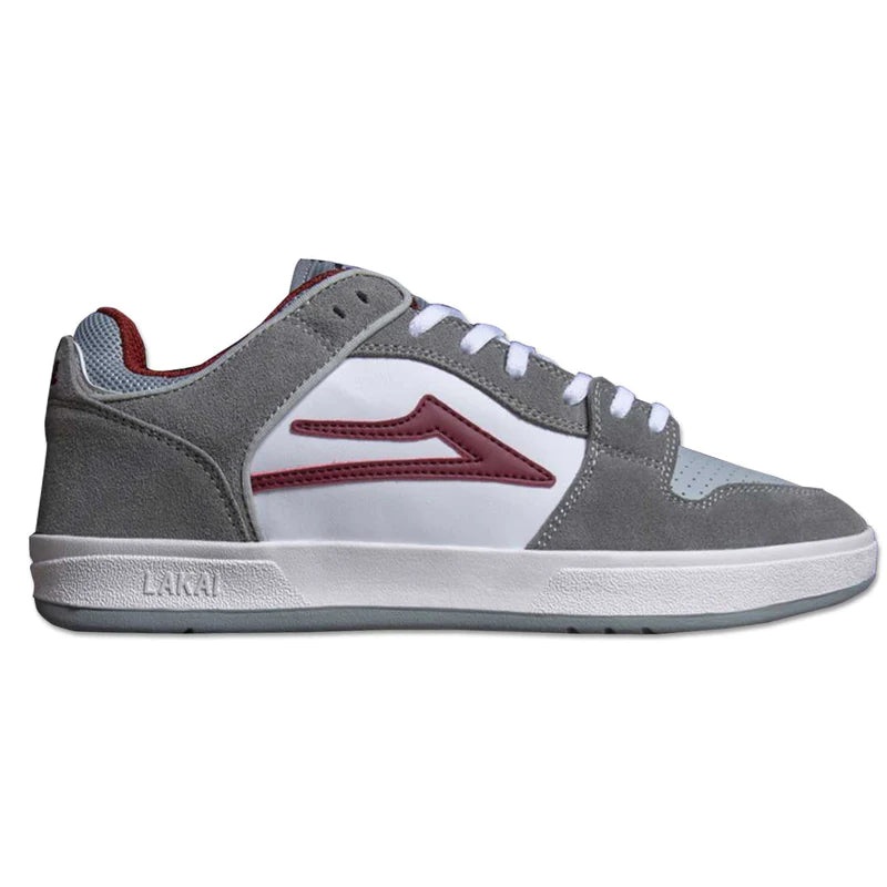 Lakai Telford Low SMU Skate Day Shoes – Grey/Burgundy UK 8