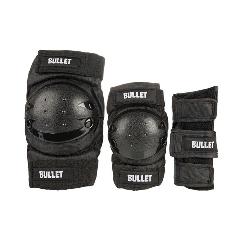 Triple pad set black Junior