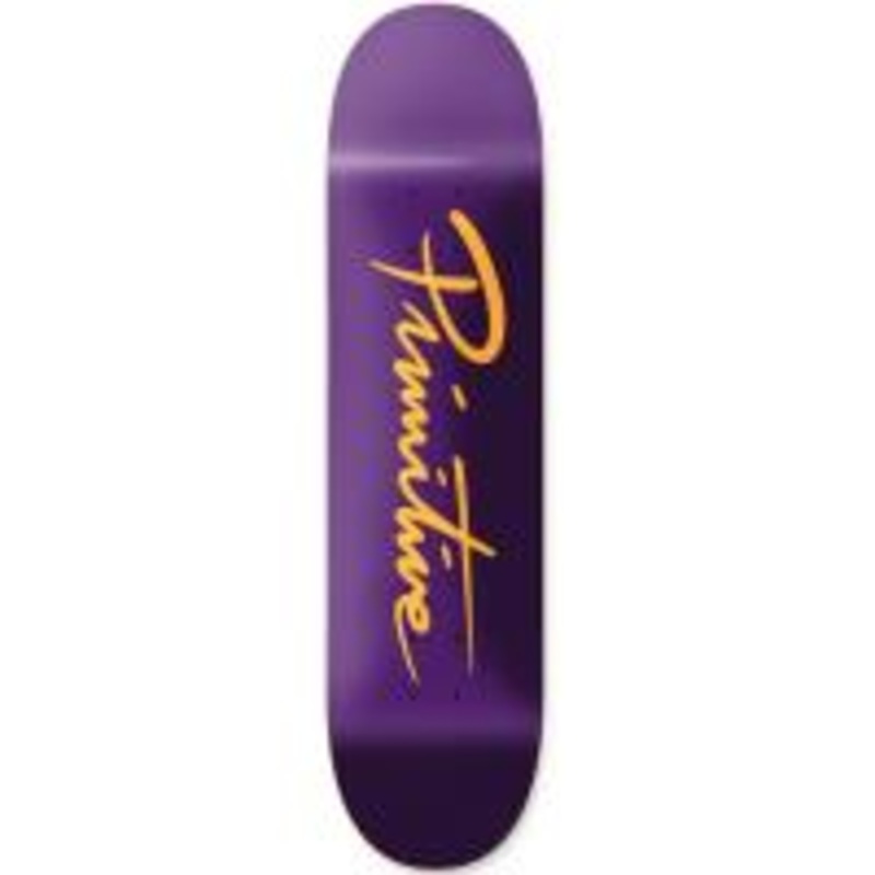 Primitive Nuevo Script Team Purple Skateboard Deck – 8.25″
