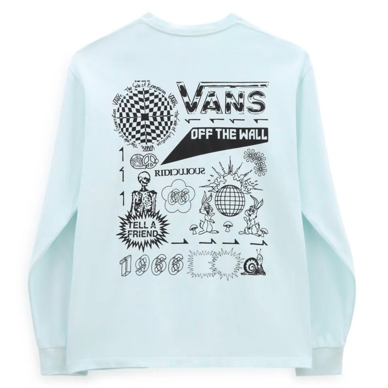 Vans Scattered Tie Dye Long Sleeve T-Shirt – Blue XS