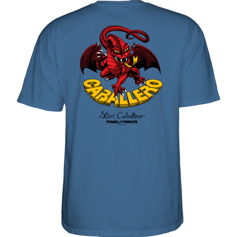 Powell Peralta Cab Classic Dragon II T Shirt – Slate Blue S
