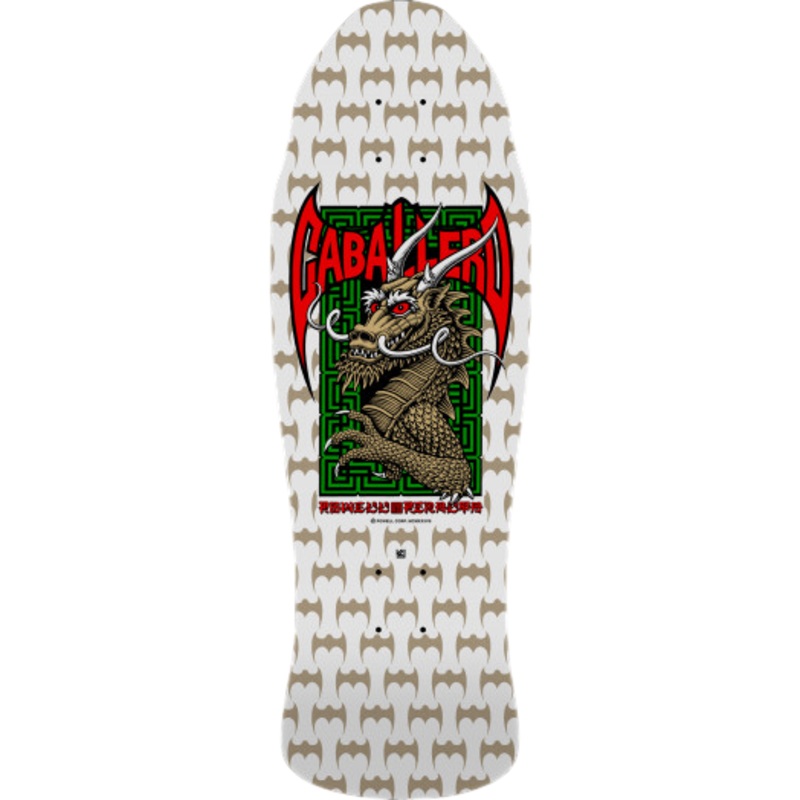 Powell Peralta Cab Street Dragon White/Gold Reissue Deck – 9.625″