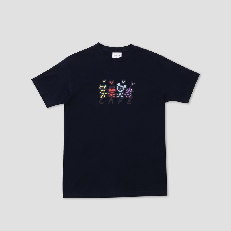 Skateboard Cafe Pals T-Shirt Navy Small