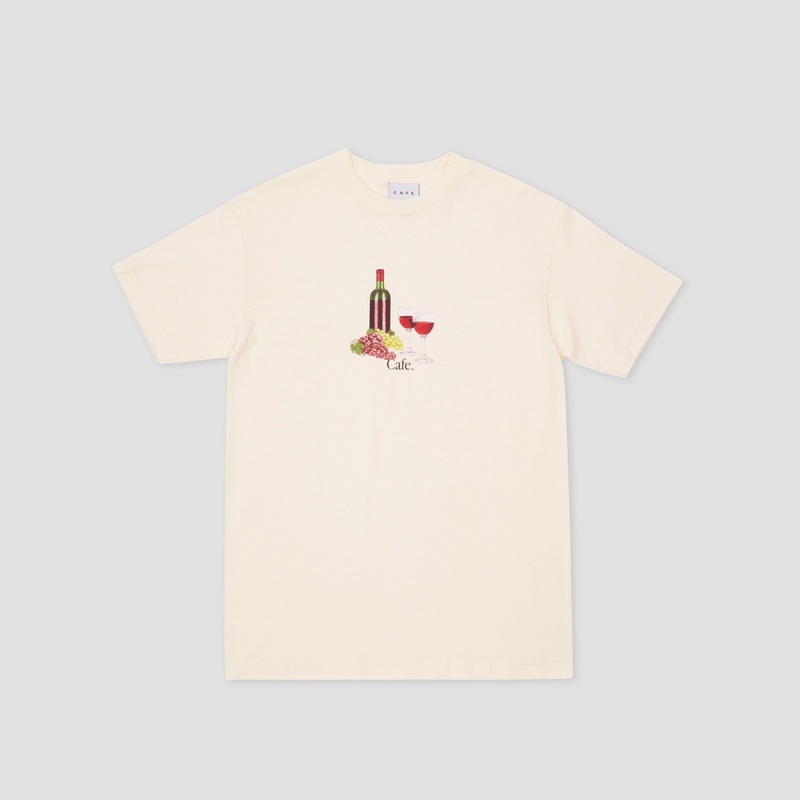 Skateboard Cafe Vino T-Shirt Cream Small