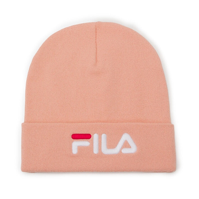Slouchy linear logo beanie coral cloud