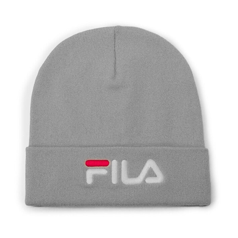Slouchy linear logo beanie grey
