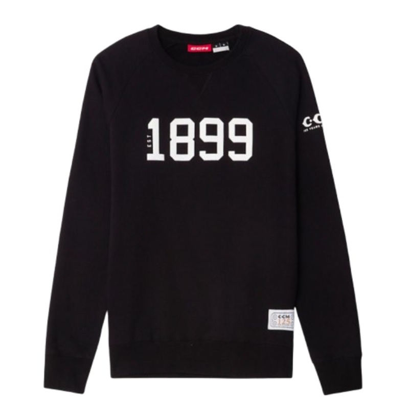 CCM 125th Anniversary Fleece Crew Sweatshirt Senior S Black