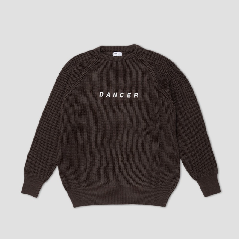 Dancer Logo Cotton Knit Brown Small