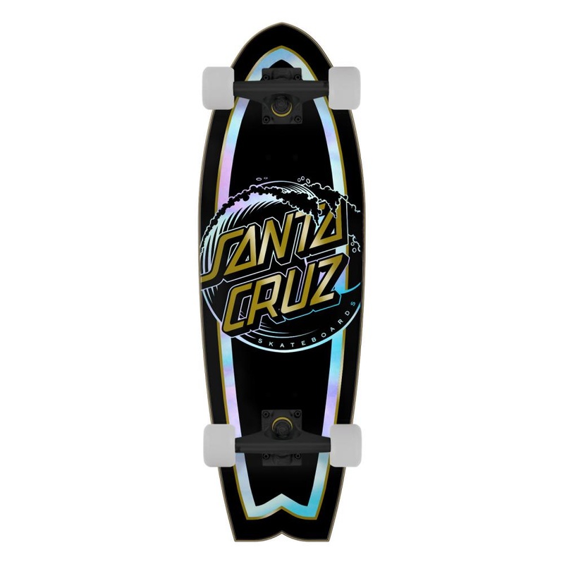 Santa Cruzer Holo Wave Dot Shark Cruiser Skateboard – 27.7″