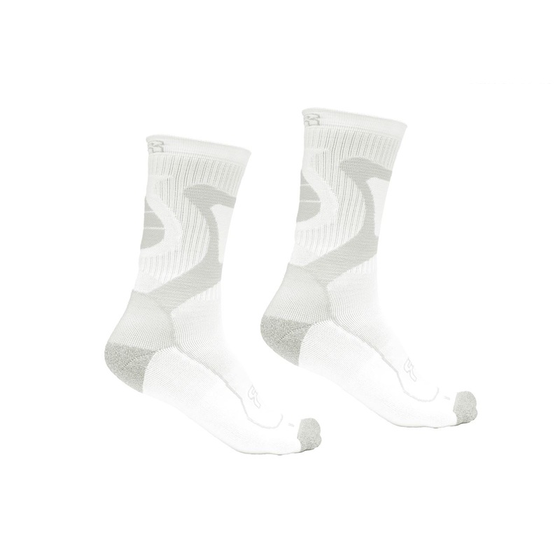 FR Nano Sports Socks – White/Grey UK 3.5-5 / EU 36-38