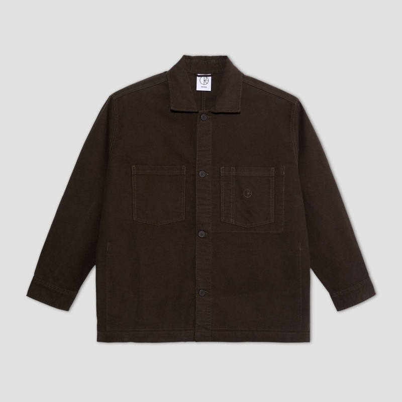 Polar Theodore Brushed Twill Overshirt Dark Olive Small