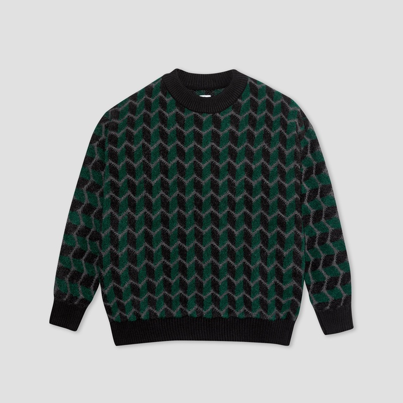 Polar Zig Zag Knit Crew Black / Dark Teal S1