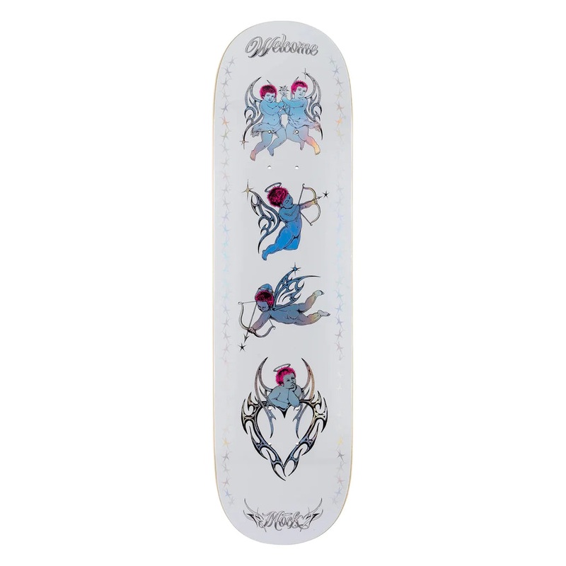 Welcome Cherubs Evan Mock on Island White/Prism Foil Skateboard Deck – 8.38″