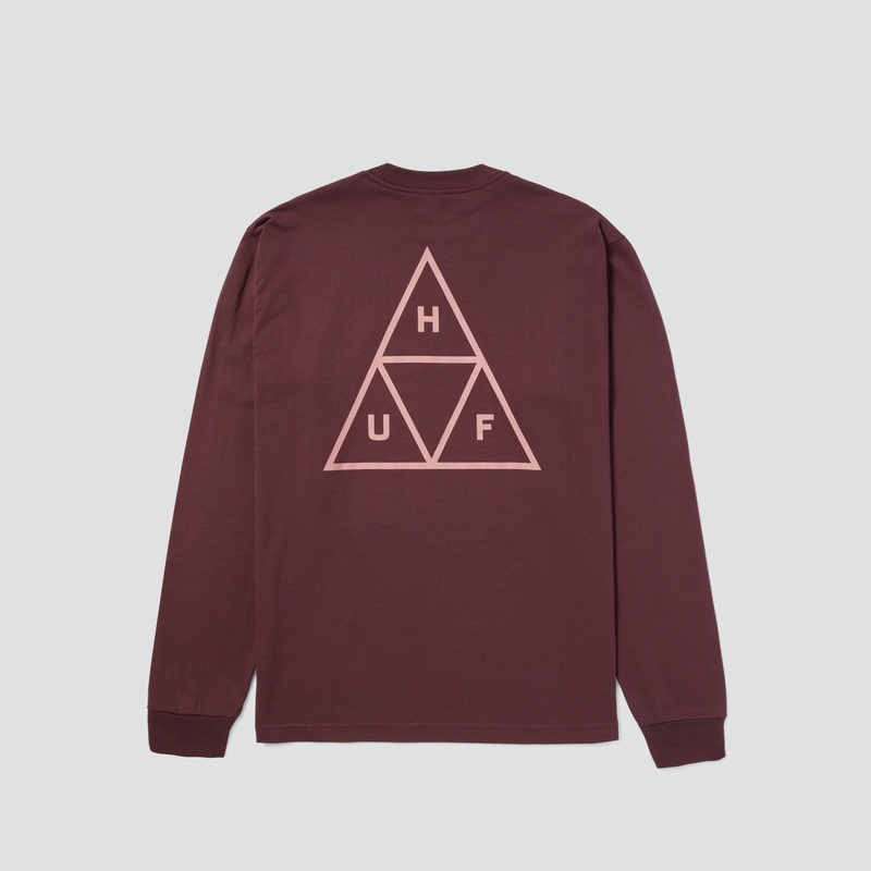 Huf Set Triple Triangle Long Sleeve T-Shirt Eggplant Small