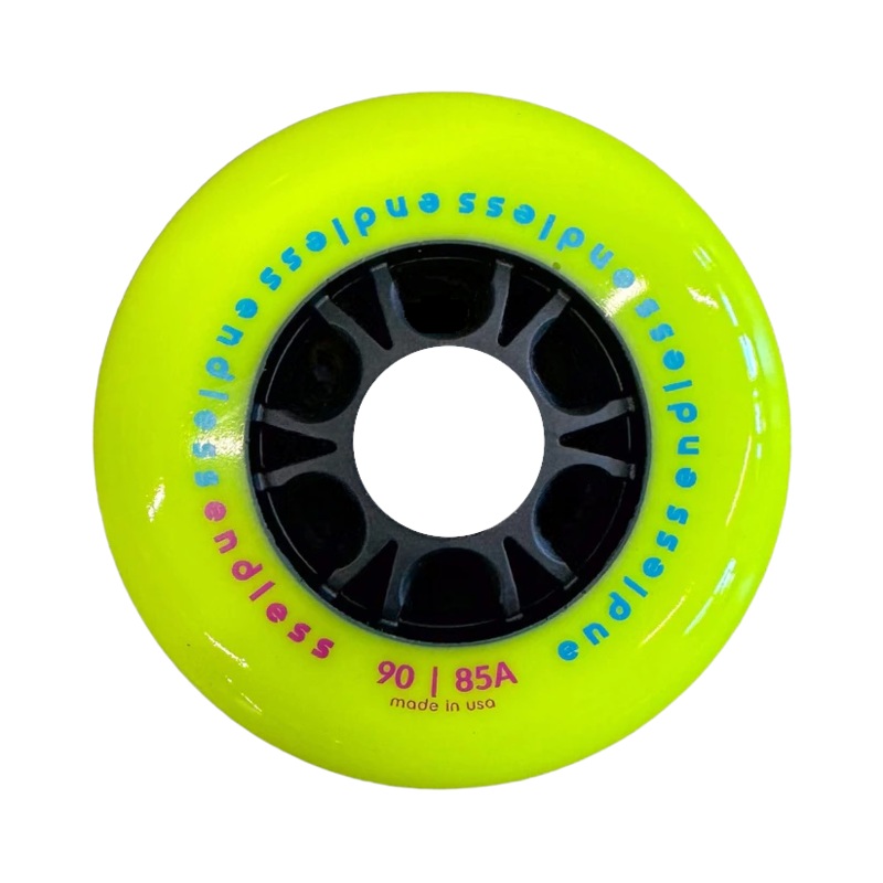 Endless Neon Yellow 90mm Wheels – Set of 8
