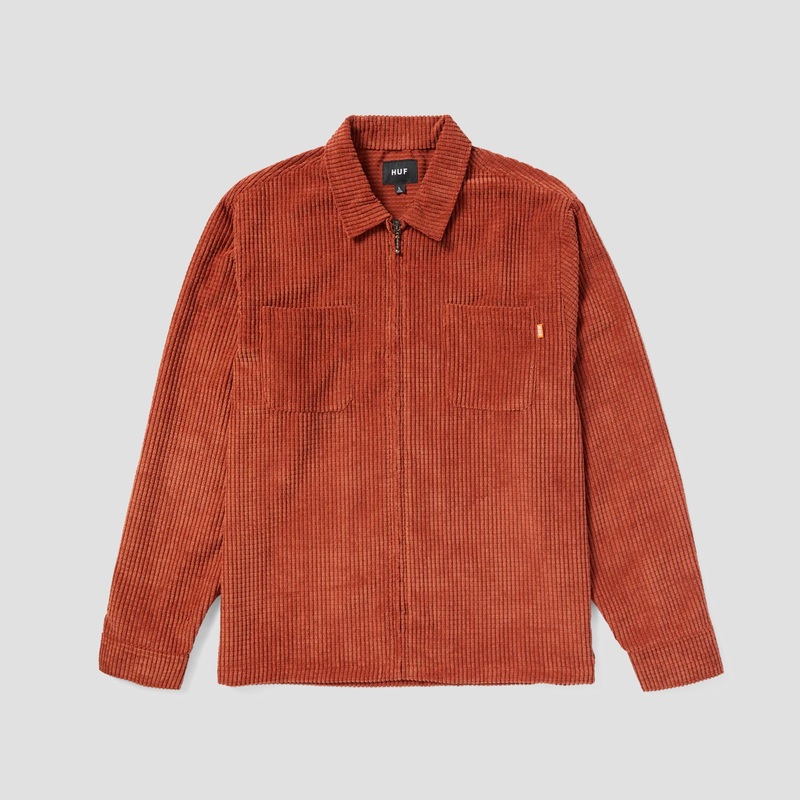 HUF Cornelius Zip Shirt Rust Small