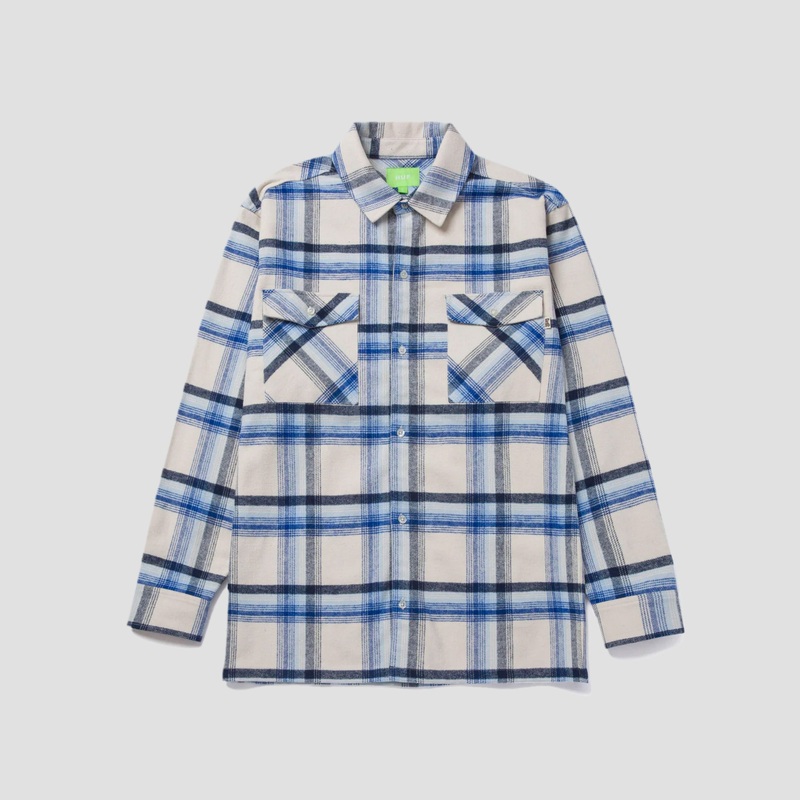 HUF Sorrento Flannel Shirt Natural Small