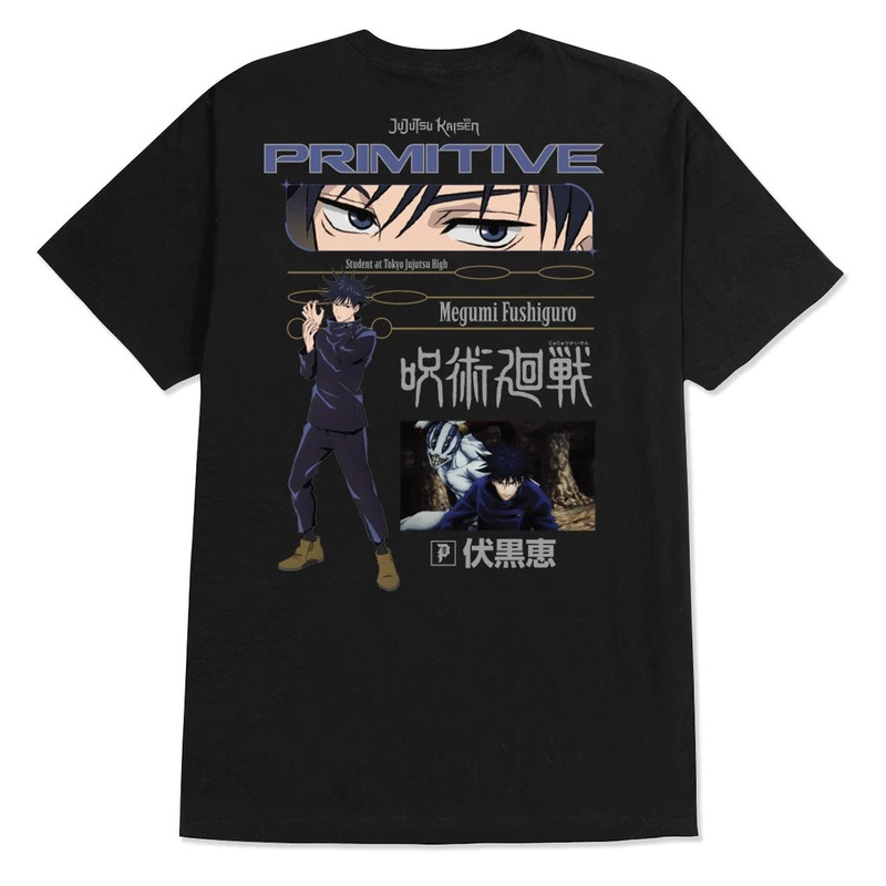 Primitive X Jujutsu Kaisen Fushiguro T Shirt – Black S