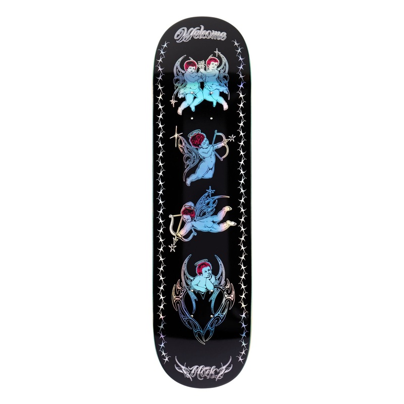 Welcome Cherubs Evan Mock on Island Black/Prism Foil Skateboard Deck – 8.38″