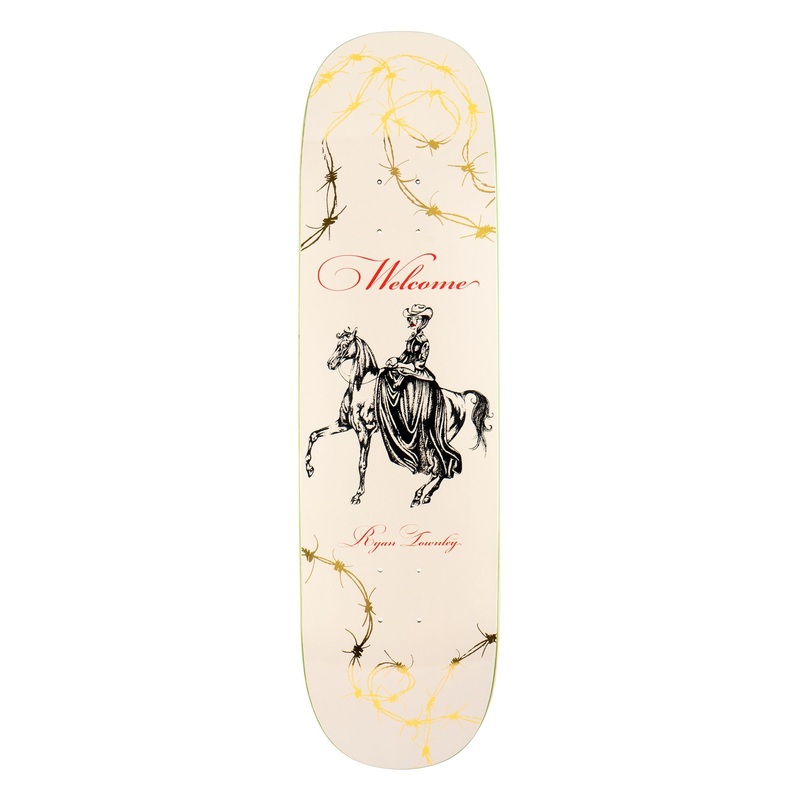 Welcome Cowgirl Ryan Townley on Enenra Bone/Gold Foil Skateboard Deck – 8.5″