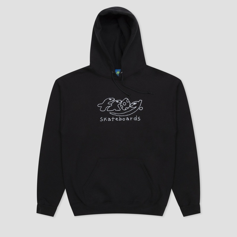 Frog Dino Logo Hood Black Small
