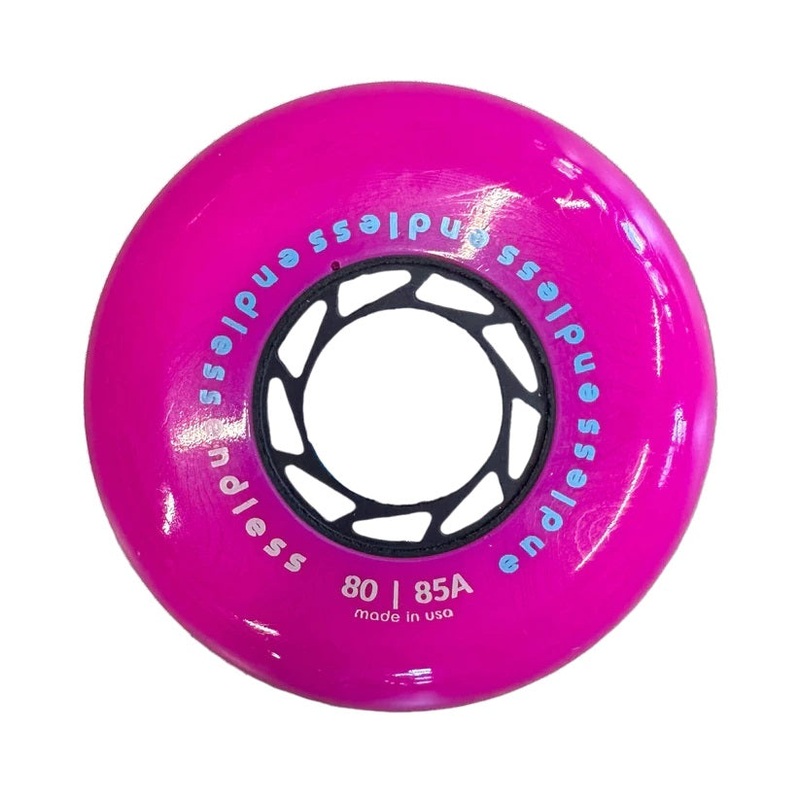 Endless Neon Pink 80mm Wheels with ILQ 9 Classic plus bearings – Set of 4