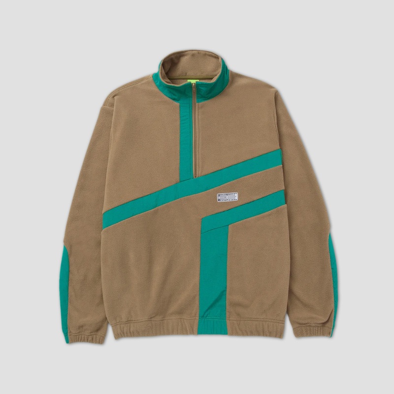 HUF Range Quarter Zip Polar Fleece Olive Small