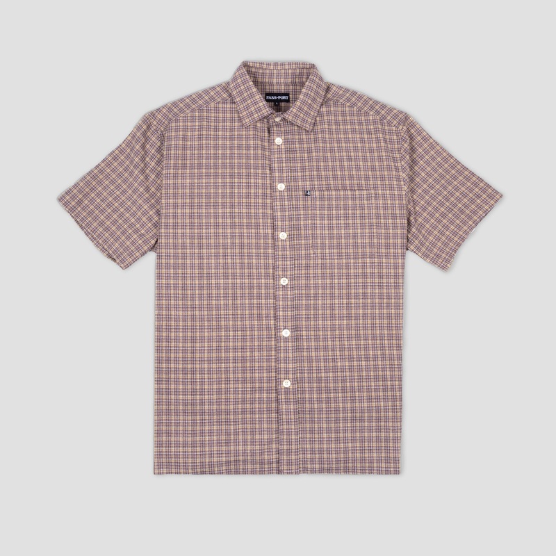 PassPort Workers Check Shirt Shortsleeve Honeycomb Small