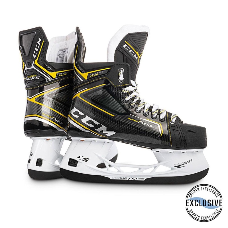 Super Tacks Classic + Skates – Senior 7 EE Black/Black/White