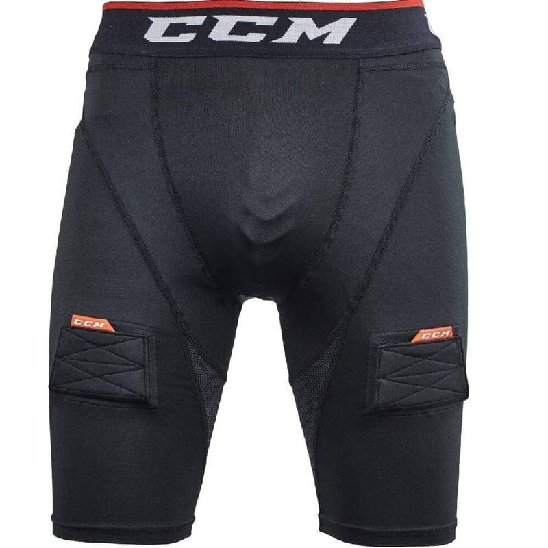 CCM Compression Shorts With Gel/Jock/Tabs Junior S